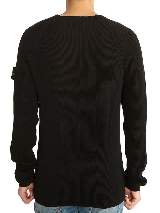 Wappen Patch Round Neck Knit Top Black - STONE ISLAND - BALAAN 4