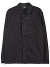 Men's Garment Dyed Cotton Hidden Shirt Jacket Black - CP COMPANY - BALAAN.