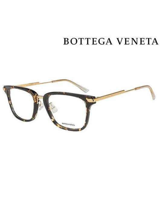 Eyewear Metal Logo Havana Square Glasses Brown - BOTTEGA VENETA - BALAAN.