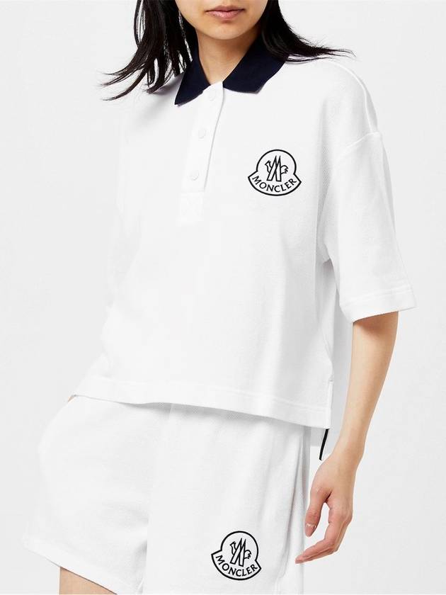 Logo Cotton Polo Shirt White - MONCLER - BALAAN 4