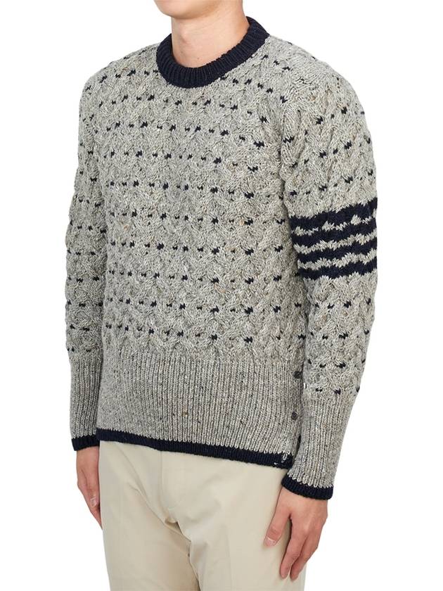 4 Bar Cable Knit Top Grey - THOM BROWNE - BALAAN 3