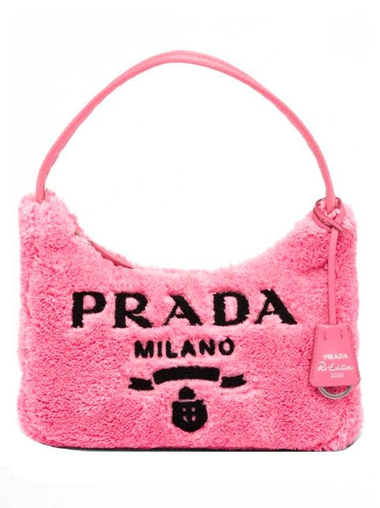 Re-Edition 2000 Terry Hobo Mini Shoulder Bag Petal Pink - PRADA - BALAAN 1