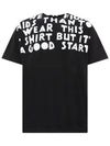 Slogan Lettering Cotton Short Sleeve T-Shirt Black - MAISON MARGIELA - BALAAN 1