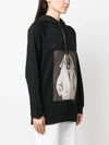 Lillo Graphic Print Cotton Hoodie Black - MAX MARA - BALAAN 4