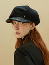 London newsboy lambskin black - BROWN HAT - BALAAN 2