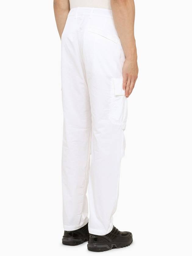 Waffen Logo Pocket Cargo Straight Pants White - STONE ISLAND - BALAAN 3