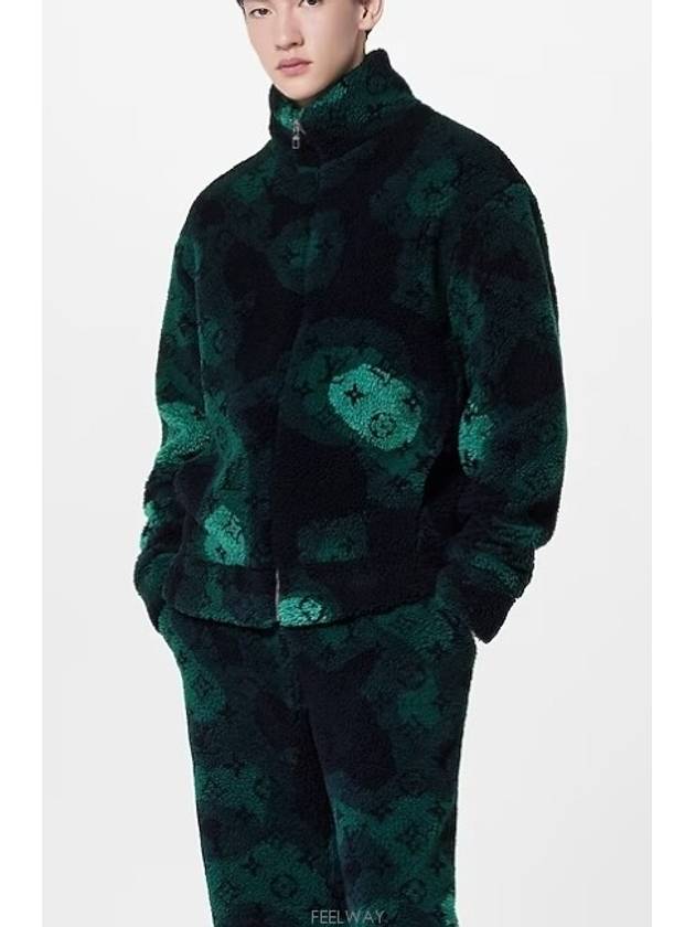 Monogram Camo Fleece Bomber Jacket Green - LOUIS VUITTON - BALAAN 6