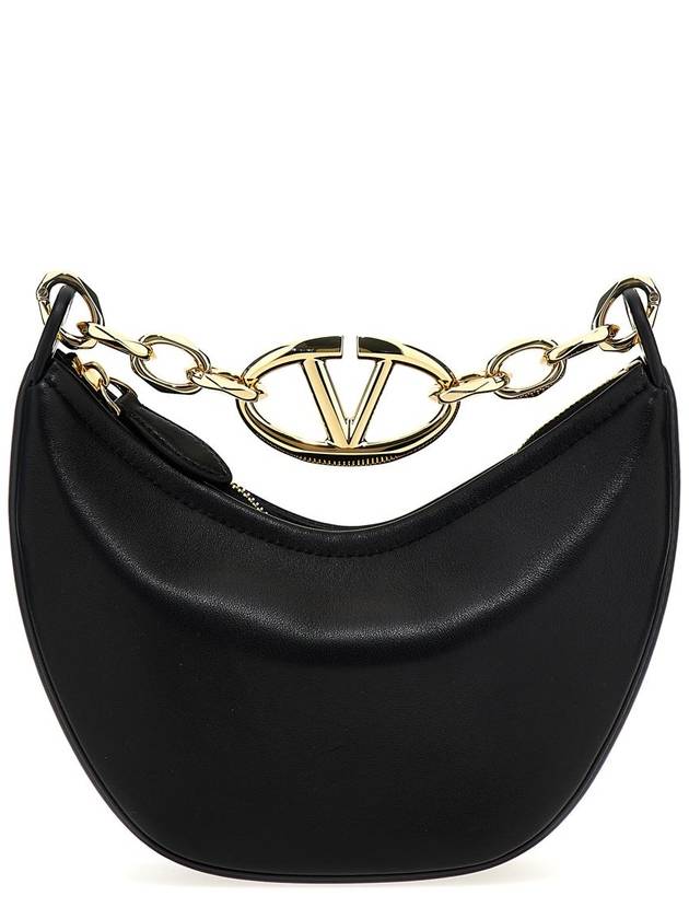 V Logo Zip-Up Small Tote Bag Black - VALENTINO - BALAAN 2