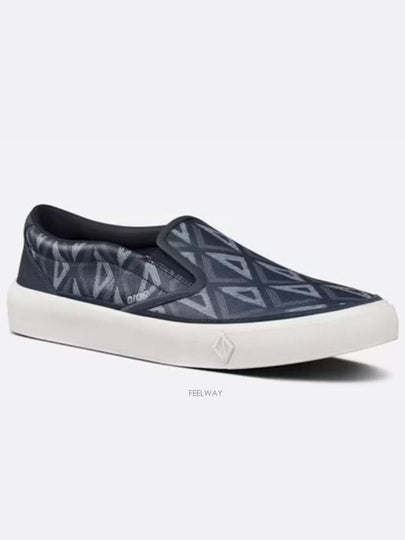 B101 CD Diamond Canvas Smooth Calfskin Sneakers Navy - DIOR - BALAAN 2