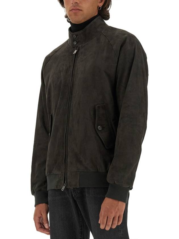 G9 Slim Fit Suede Jacket Black - BARACUTA - BALAAN 5