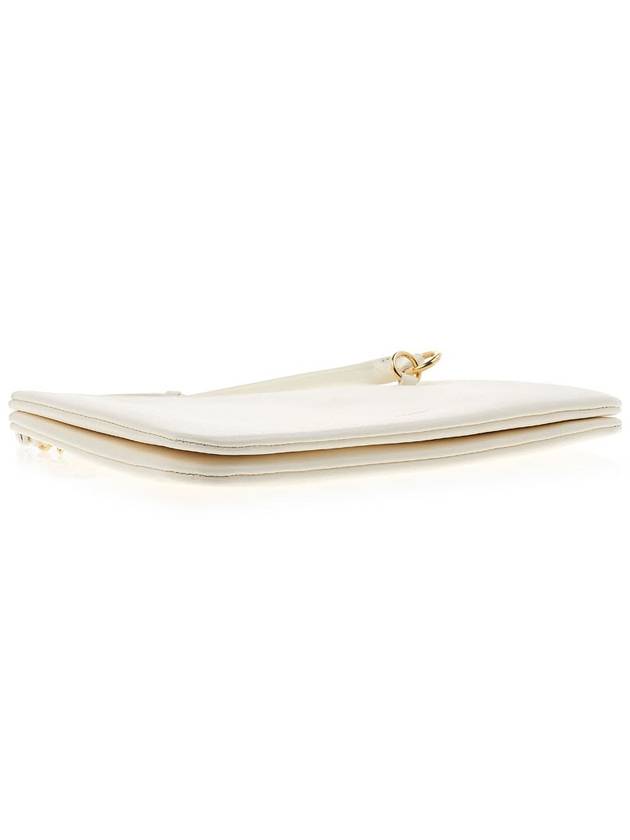 Leather Logo Clutch Bag White - JIL SANDER - BALAAN.