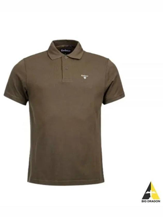 Men's Embroidered Logo Sports Polo Shirt Olive - BARBOUR - BALAAN 2