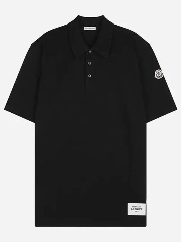 8A00006 89A16 999 Men s Logo Patch PK Shirt Black 1064867 - MONCLER - BALAAN 1