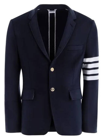 Men's 4 Bar Classic Loopback Sports Jacket Navy - THOM BROWNE - BALAAN.