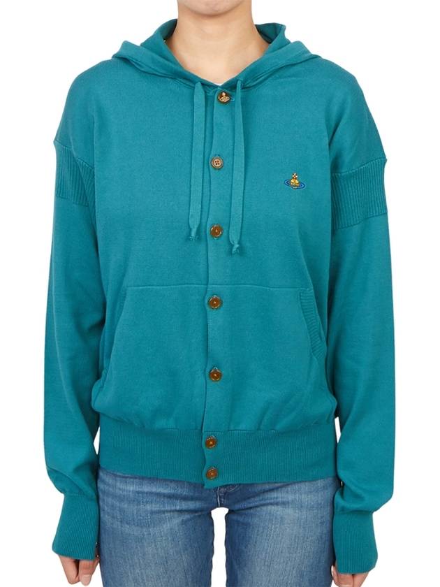 Embroidered Logo Hoodie Cardigan Green - VIVIENNE WESTWOOD - BALAAN 2