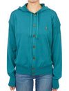 Embroidered Logo Hoodie Cardigan Green - VIVIENNE WESTWOOD - BALAAN 4