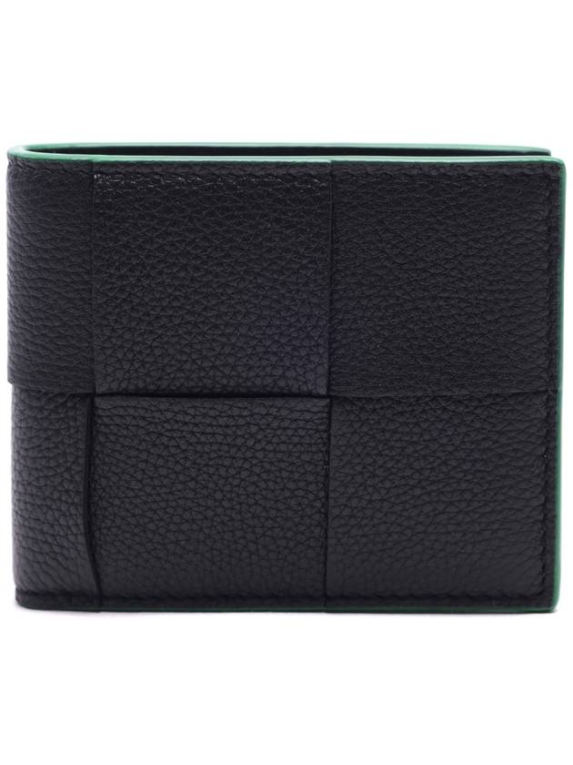 Cassette Bifold Half Wallet Parakeet Black - BOTTEGA VENETA - BALAAN 3