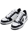 Men's Downtown Triangle Logo Leather Low Top Sneakers White Black - PRADA - BALAAN 2