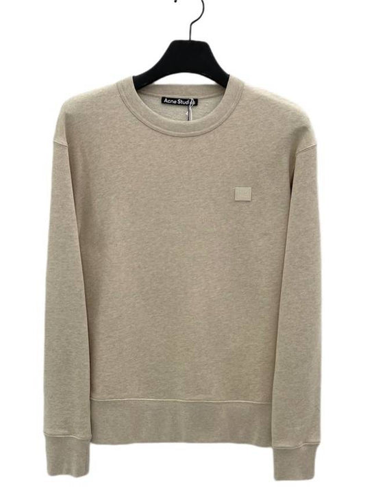 Face Patch Crew Neck Sweatshirt Oatmeal Melange - ACNE STUDIOS - BALAAN 2