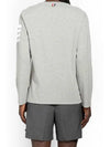 4-Bar Striped Cotton Long Sleeve T-Shirt Light Grey - THOM BROWNE - BALAAN 7