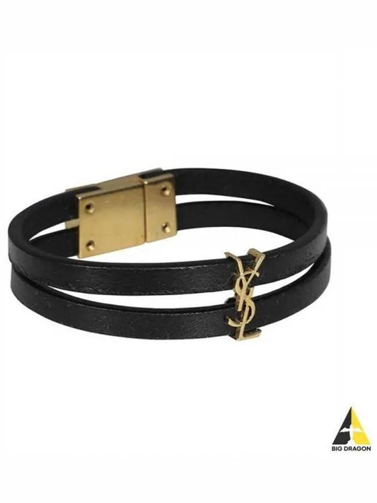 Cassandre Double Strand Bracelet Black - SAINT LAURENT - BALAAN 2