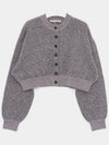 embossed logo wool mix cropped crew neck women s cardigan 4KC4243015 698A - ALEXANDER WANG - BALAAN 2