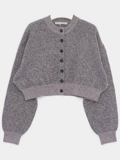 embossed logo wool mix cropped crew neck women s cardigan 4KC4243015 698A - ALEXANDER WANG - BALAAN 2