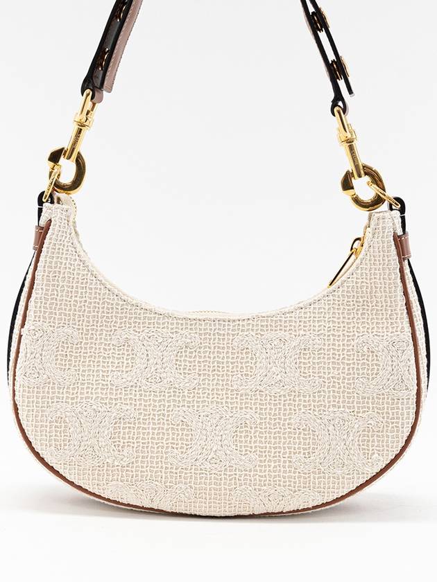 Women's Triomphe Crochet Medium Ava Shoulder Bag Natural Tan - CELINE - BALAAN 3