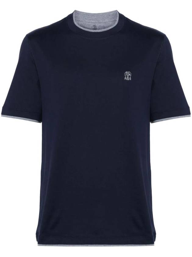 logo embroidery layered t-shirt M0B137427G - BRUNELLO CUCINELLI - BALAAN 1