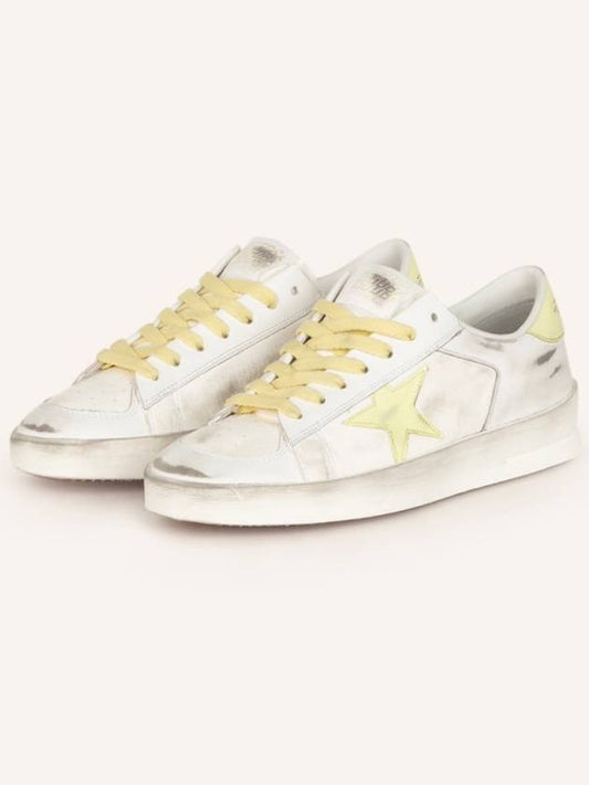 Men's Stardan Leather Yellow Tab Low Top Sneakers White - GOLDEN GOOSE - BALAAN 2