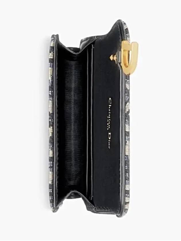 Saddle Flap Card Holder Blue  Oblique Jacquard - DIOR - BALAAN 10