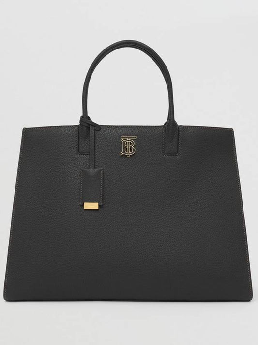 TB Logo Frances Medium Tote Bag Black - BURBERRY - BALAAN 2