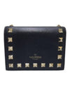 Women s PW2POP39BOL Black Leather Compact Rockstud Bicycle Wallet - VALENTINO - BALAAN 1