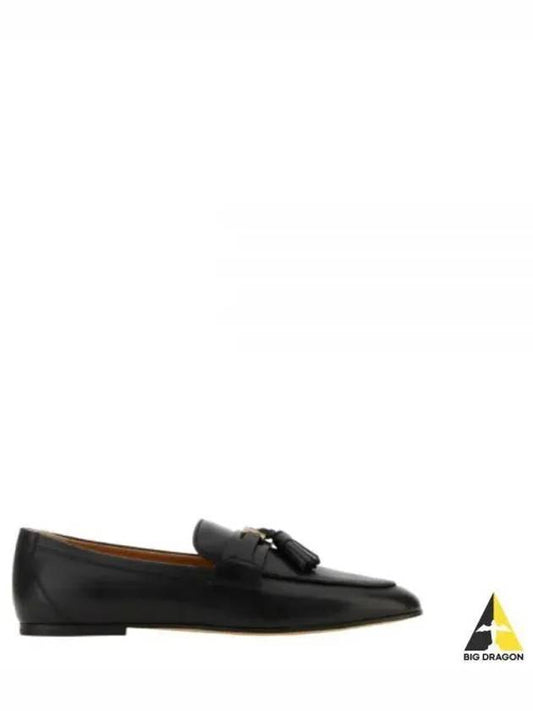 Tassel Embellished Leather Loafers Black - TOD'S - BALAAN 2