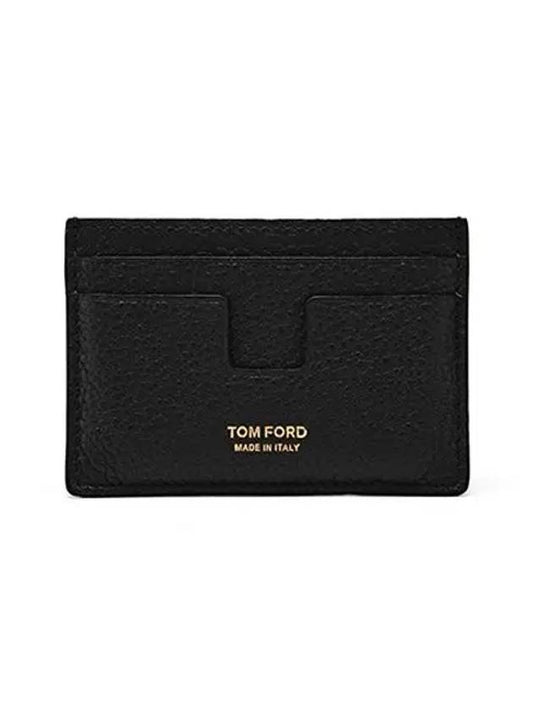 Classic Logo Grain Leather Card Wallet Black - TOM FORD - BALAAN 2