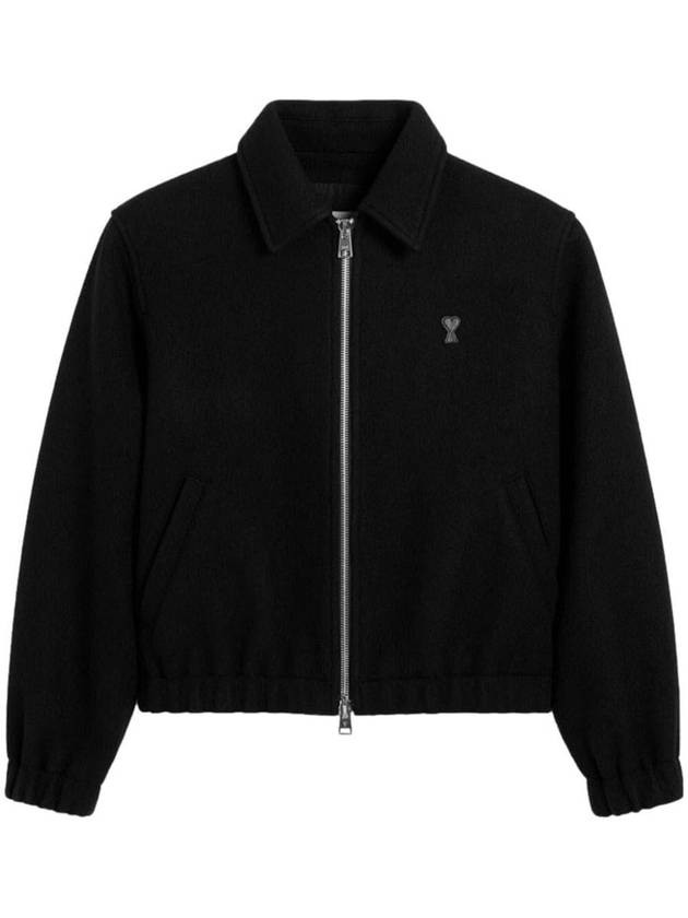 De Coeur Zip-Up Jacket Black - AMI - BALAAN 1