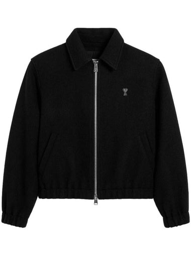 De Coeur Zip-Up Jacket Black - AMI - BALAAN 1