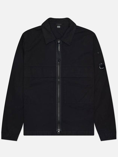 Organic Gabardine Over Long Sleeve Shirt Black - CP COMPANY - BALAAN 2