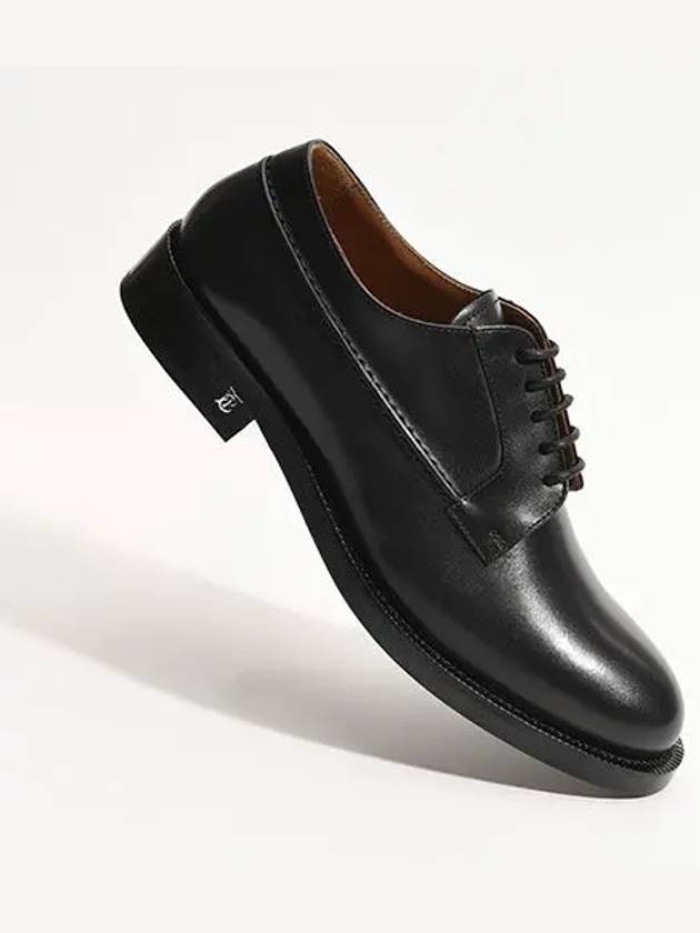 Monogram Motif Leather Loafers Black - BURBERRY - BALAAN.