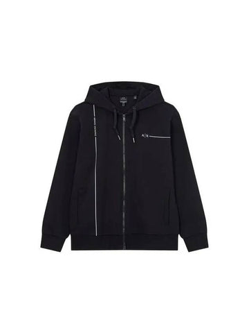 Men s Line Logo Hooded Zip up Black 270452 - ARMANI EXCHANGE - BALAAN 1