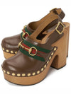 Horsebit Sandals Heel Brown - GUCCI - BALAAN 2