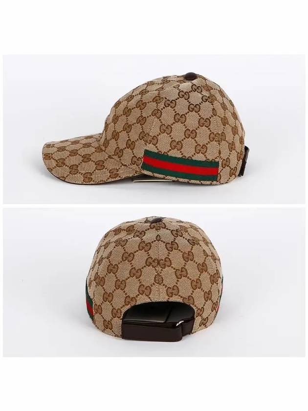 Original GG Web Supreme Canvas Baseball Ball Cap Beige Ebony - GUCCI - BALAAN 4