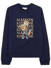 Fox Champion Print Sweatshirt Navy - MAISON KITSUNE - BALAAN 10