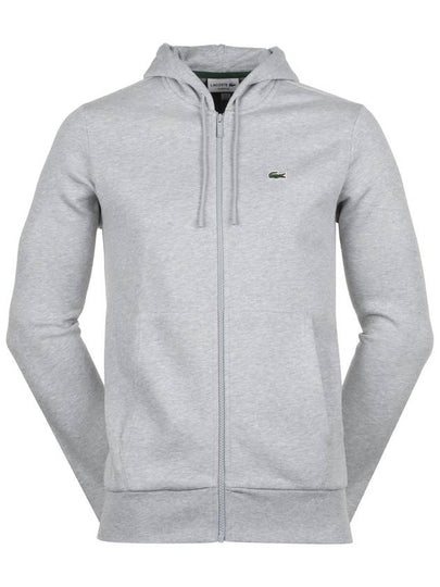 Kangaroo Pocket Cotton Hooded Jacket Grey - LACOSTE - BALAAN 2