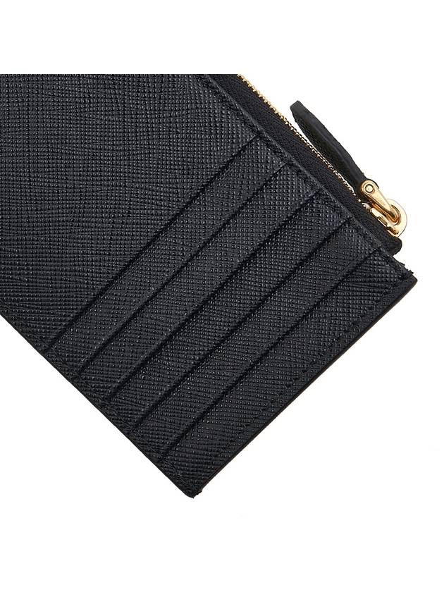 Saffiano Leather Card Wallet Black Silver - PRADA - BALAAN 9