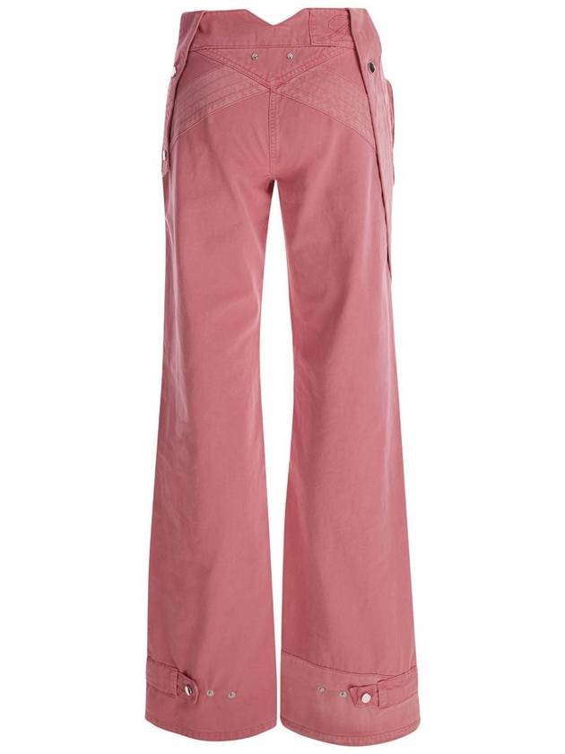 Pink Cargo Trousers With Satin Inserts In Cotton Woman - BLUMARINE - BALAAN 2