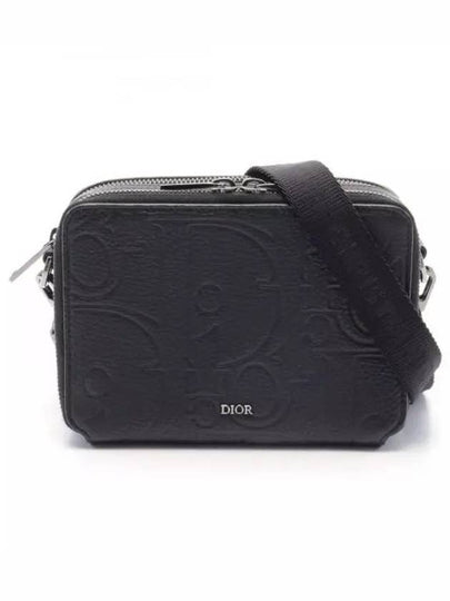 Strap Zipper Pouch Leather Cross Bag Black - DIOR - BALAAN 2