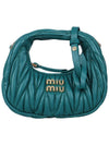 Wander Matelasse Micro Nappa Leather Hobo Mini Bag Green - MIU MIU - BALAAN 3