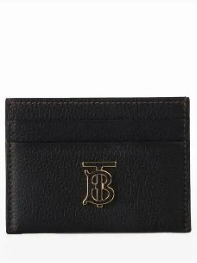 Grainy TB Logo Calfskin Card Wallet Black - BURBERRY - BALAAN 2