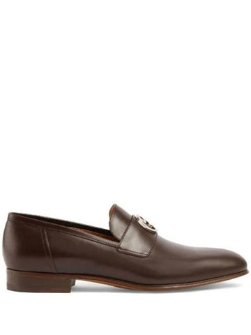 Interlocking G Leather Loafers Brown - GUCCI - BALAAN 1